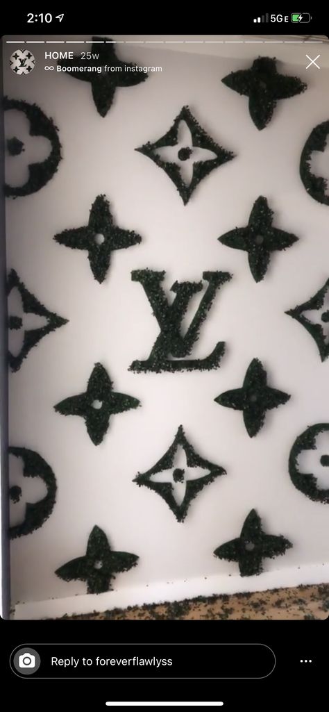 By Alyssa forever Lv Room Wallpaper, Lv Grass Wall Decor, Grass Wall Decoration Ideas, Diy Louis Vuitton, Louis Vuitton Wall, Alyssa Forever, Leopard Wall, Apartment Needs, Apartment Vibes