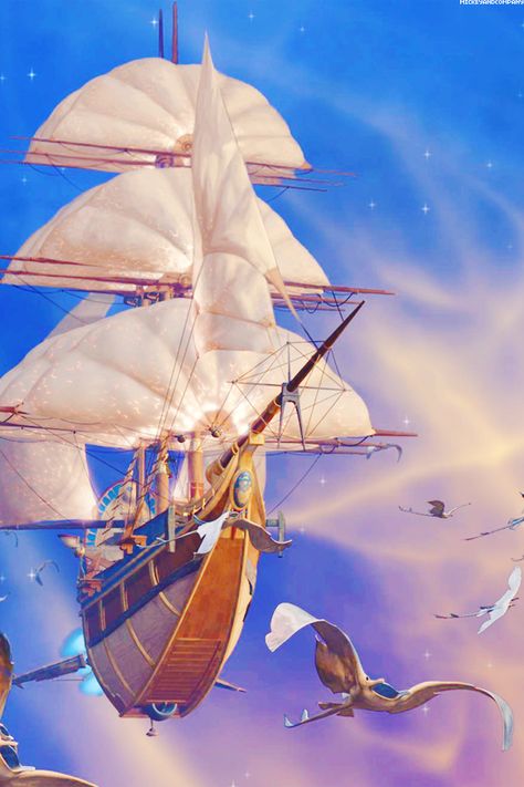 Treasure Planet Treasure Planet Ship Tattoo, Treasure Planet Ship, Treasure Planet Art, Treasure Planet Wallpaper, Treasure Planet Aesthetic, Morph Treasure Planet, Treasure Planet Tattoo, Flying Ship, Arte Nerd