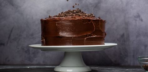 Chocolate Fudge Cake with Chocolate Buttercream Frosting Chocolate Truffle Cake Recipe, Truffle Cake Recipe, Nutella Icing, Ginger Caramel, Chocolate Cake Images, Cakes Without Butter, Swans Down Cake Flour, Cake Recipes Uk, Chocolate Loaf Cake