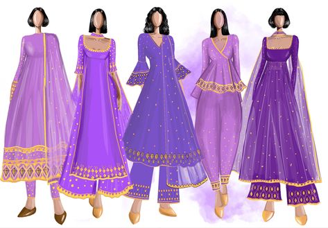 For motifs- kites are taken as inspiration Indian Wear Illustration Sketch, Indian Traditional Dresses Illustration, Traditional Illustrations Sketches, Indian Wear Fashion Illustration, Indian Outfit Illustration, Fashion Illustration Indian Wear, Indian Dress Illustration, Kurta Illustration, Traditional Wear Illustration