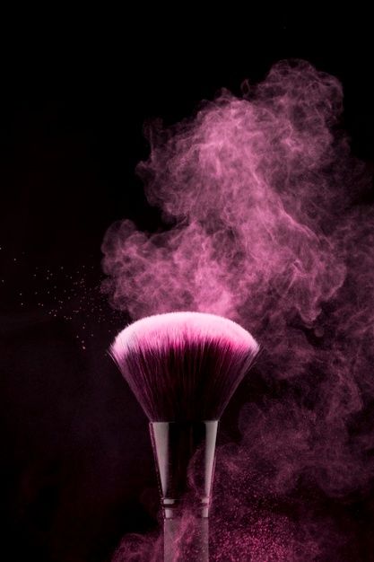 Makeup brush with flickering pink powder... | Free Photo #Freepik #freephoto #background #design #pink #beauty Beauty Logo Makeup, Makeup Backgrounds, Makeup Contouring, Makeup Logo Design, Makeup Illustration, Makeup Wallpapers, Pink Powder, Makeup Logo, Bright Makeup