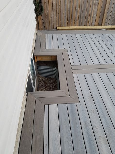 Deck around window well Patio Around Egress Window, Deck Around Basement Window, Deck Window Well, Deck Over Egress Window, Deck With Window Well, Patio Around Window Well, Deck Over Window Well, Deck Around Window Well, Landscaping Around Window Wells