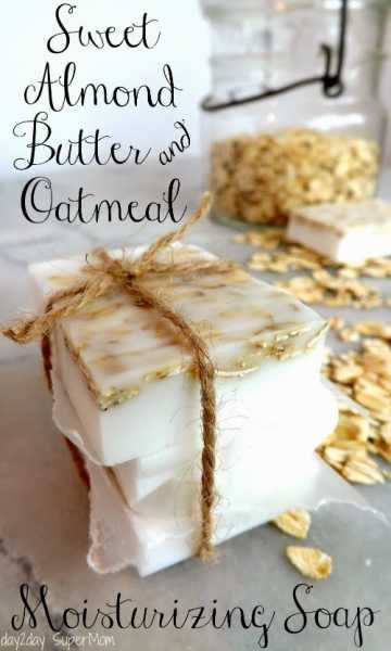 Melt And Pour Soap Recipe- Sweet Almond Butter and Oatmeal Almond Butter Benefits, Almond Benefits, Bars Of Soap, Soap Melt And Pour, Soap Tutorial, Melt And Pour Soap, Soap Making Recipes, Diy Kosmetik, Oatmeal Soap