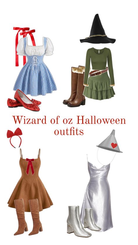 Wizard of oz Halloween group outfits Halloween Group Costume Ideas, Wizard Of Oz Costume Ideas, Wizard Of Oz Halloween, The Wizard Of Oz Costumes, Wizard Of Oz Costume, Group Costume Ideas, Oz Costume, Halloween Group, Group Outfits