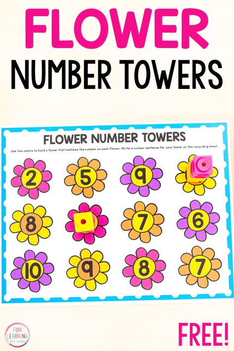 Spring Maths Preschool, Plant Math Preschool, Preschool Plants And Flowers Theme, May Math Activities Preschool, Preschool Flower Math Activities, Spring Numbers Preschool, Flower Numbers Preschool, Flower Math Preschool, Spring Themed Math Activities Preschool