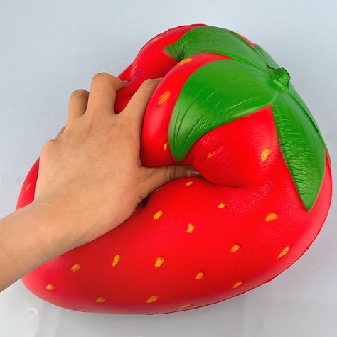 Strawberry Squishy, Bread Squishy, Big Strawberry, Jumbo Squishies, Yoda Wallpaper, Satisfying Videos, Oddly Satisfying Videos, Oddly Satisfying, Satisfying Video