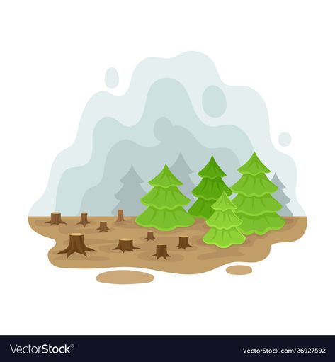 Deforestation Background, Deforestation Illustration, Deforestation Drawing, Tree Infographic, Campaign Advertising, School Works, Green Christmas Trees, Car Icon, Carbon Cycle