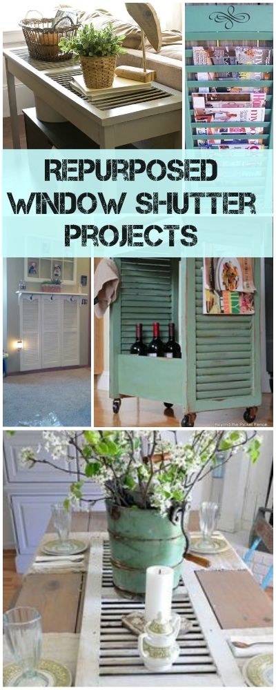 Repurposed Window Shutter Projects • Tutorials and ideas! Repurposed Window, Shutter Projects, Window Shutter, Old Shutters, Window Shutters, Repurposed Items, Old Windows, Old Doors, Redo Furniture