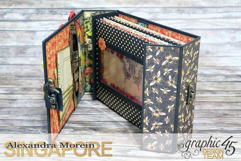 *ClayGuana: Graphic 45 Nature Sketchbook - Shaker Envelopes Mini Album Tutorial Nature Sketchbook, Handmade Photo Albums, Chip Board, Album Tutorial, Photographs And Memories, Greeting Card Box, Mini Albums Scrap, Flower Embellishments, Mini Album Tutorial