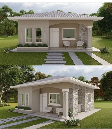 Simple Bungalow House Designs, Affordable House Design, Small House Blueprints, Small Modern House Plans, Bungalow Style House Plans, Little House Plans, Affordable House Plans, Small House Layout, House Balcony Design