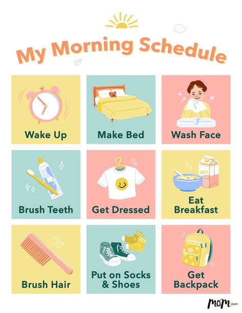 Grade 1 Morning Routine, Morning Routine Elementary School, Morning Routine Kindergarten, Morning To Do List, Morning Routine For Kids, Visual Schedule For Kids, Kids Morning Routine, Toddler Morning Routine, Morning Routine For School