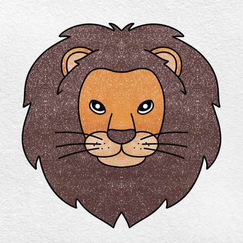 How to Draw a Lion Face - HelloArtsy Lion Costume Diy, Lion Head Drawing, Draw Lion, Lion Drawing Simple, Lion Face Paint, Draw A Lion, Lion Face Drawing, Simple Face Drawing, Lion Eyes