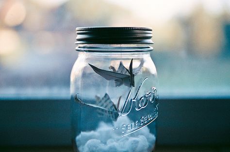 Origami Jar, Dream Jar, Paper Cranes, Jar Art, Tumblr Pics, Origami Crane, Paper Crane, Tumblr Photography, Origami Art