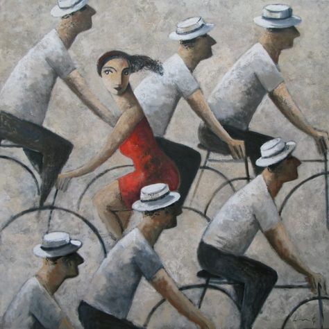 Oil on canvas 2013 - Didier Lourenço Cycling Artwork, Bike Poster, Bicycle Print, Bicycle Art, Cycling Art, Art Et Illustration, Bike Art, Painting Illustration, Figurative Art