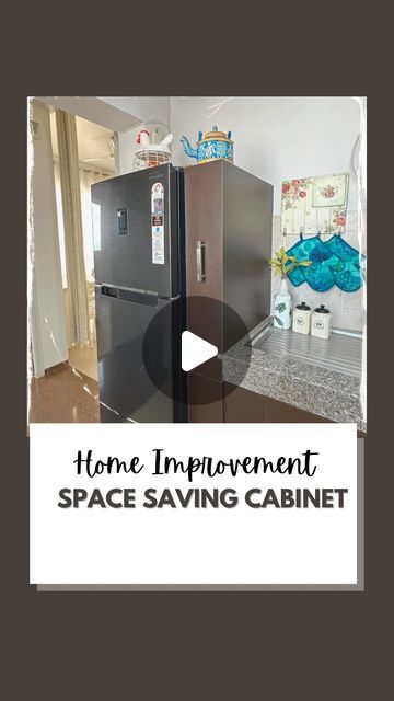 Namrata Raha on Instagram: "Have you ever considered utilizing the vacant area between your fridge and the counter? If not, I have a brilliant idea for you 💡  I had it custom-made by my carpenter, and it works wonders for storing my frequently used groceries. As a result, my pantry is no longer cramped. Please let me know if this ‘space-saving solution’ was beneficial to you as well 🙌🏻  PS: With Mother's Day around the corner let's think about gifting such solutions to our home leaders 😊  EDIT: Addressing the concern of fridge safety, I consulted with a service engineer who looked at the video and assured me that there is no cause for worry as long as there is a minimum of 2-3 inches of gap on both sides and 4 inches on the back. However, if you have an old or poorly maintained refrige Kitchen Service Counter, Fridge In Living Room, Big Fridge, Service Counter, Slowed Reverb, Home Decor Crate, Small Dining Table, Space Saving Solutions, Pantry Cabinet