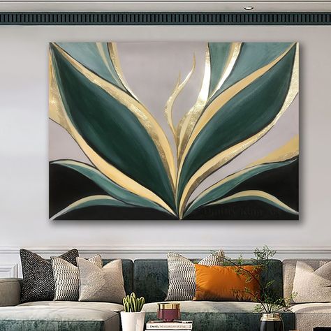 Original painting on canvas by Dmitry King, with complicated art technique and expensive fine art painting, textured painting, gold leaf, and shimmering pastes, which shine under different lightning.
This abstract work, using minimal lines and symbolic forms, captures an essence of elegance and wisdom. It’s designed to radiate a tranquil yet powerful energy that will bring a harmonious and inspiring ambience to your space. Green And Gold Painting, Abstract Painting Acrylic Modern, Gold Art Painting, Green Painting, Painting Minimalist, Painting Green, Gold Painting, Painting Living Room, Painting Gold