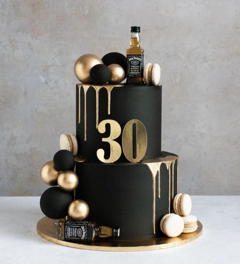 Black And White 50th Birthday Cake, 30th Birthday Cake For Him Men, 30th Birthday Cake Two Tier, Alcohol Bday Cake, Birthday 30 Men Decor, 40 Birthday Cakes Men, 30th Birthday Men Cake, 30 Bday Cake For Men, Black Cake Men