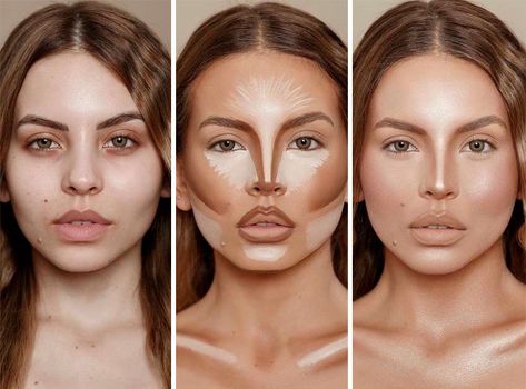 Face Makeup Guide, Flawless Face Makeup, Winged Eyeliner Makeup, Contour Tutorial, Makeup Fails, Contour Makeup Tutorial, Lipstick Hacks, Bad Makeup, Study English