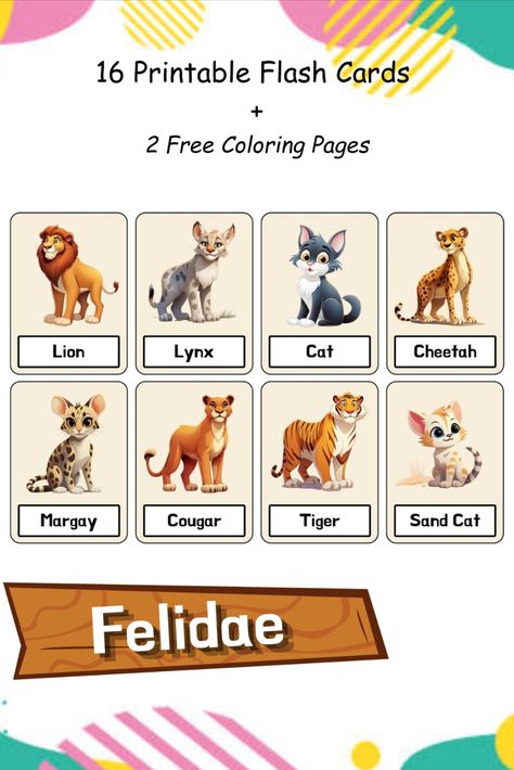 oar into learning fun with our Montessori Felidae Flashcards! 🐾🦁 Explore the world of big cats and engage your kids with 16 printable digital cards and 2 free coloring pages. 🎨👧 Perfect for homeschooling or playtime! Grab yours on Etsy today! �🛍️ Sand Cat, Printable Flash Cards, Explore The World, School Items, Free Coloring Pages, Big Cats, Free Coloring, Fun Learning, Kids Learning