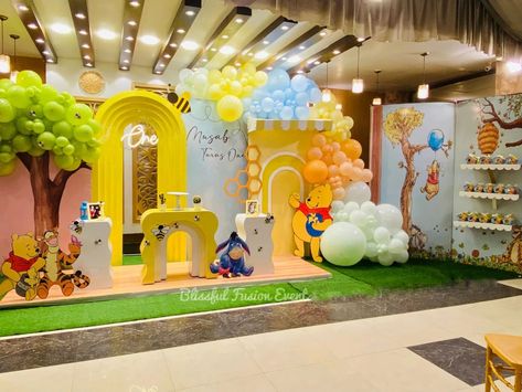 “When life throws you a rainy day, play in the puddles." —Pooh." 🐻🧸 . . . . Concept & Styling: @kulsoom.motiwala Execution: @blissfulfusionevents Cutouts/Supplies: @blissfuldreamscreations Graphic Design: @creativefusionstudiospk Whatsapp: 0311-2985551 "Life's too Short to have Boring Parties" #winniethepooh #winniethepoohparty #poohparty #winniethepoohbirthday #winniethepoohtheme #winniethepoohday #winniethepoohpartyideas - #blissfulfusionevents - #eventprofs - #eventplanner - #eventplan... Winnie The Pooh Birthday Party, Bday Decor, Winnie The Pooh Themes, Pooh Birthday, Lion King Birthday, Winnie The Pooh Birthday, King Birthday, Life's Too Short, A Rainy Day