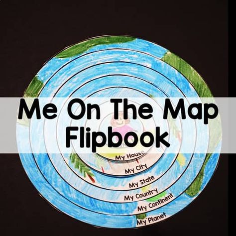 Put Me on the Map Flipbook Map Skills Activity | TPT World Map Drawing Simple For Kids, Me On The Map, Flip Book Template, 3rd Grade Social Studies, Geography For Kids, Geography Activities, 4th Grade Social Studies, 6th Grade Social Studies, Homeschool Social Studies