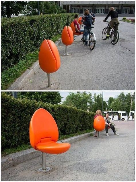 Cool!! Tulip Chair, Public Seating, Urban Furniture, Urban Park, Street Furniture, Garden Care, Urban Spaces, Art Installations, Urban Planning