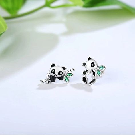 Awesome! Amazing! Our latest arrival. Panda Earrings, Silver and Green Panda Stud Ear- wear, Cute Trending Animal Jewellery, Gift for her, Panda Bears at £9.99. #SilverStudEarrings #SilverEarrings #PandaBearGifts #CzStuds #GreenEarrings #DaintyEarrings #PandaJewellery #PandaEarrings #CutePandaStuds #JewelleryGifts Panda Earrings, Panda Jewelry, Panda Bears, Bamboo Earrings, Bamboo Design, Gold Statement Ring, Kids Earrings, Animal Earrings, Jewellery Gift