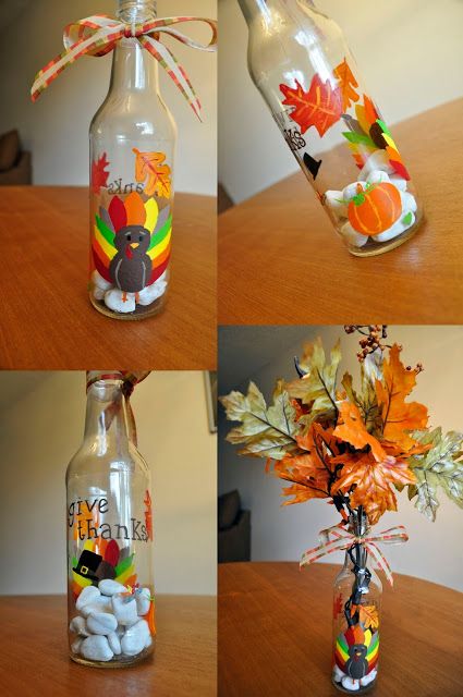 Halloween Wine Bottles Diy, Halloween Wine Bottle Decorations, Thanksgiving Wine Bottle, Diy Thanksgiving Decorations, Happy Thanksgiving Funny, Turkey Wine, Halloween Wine Bottles, Bottle Decorations, Liquor Bottle Crafts