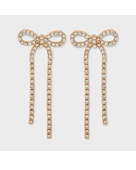 Shop Clear Pave Bow Drop Earrings - A … and other curated products on LTK, the easiest way to shop everything from your favorite creators. Studded Shoes, Asymmetrical Earrings, Bow Shoes, Mobile Web, Prom Outfits, Pearl Hoop Earrings, Crystal Stones, Ballet Pumps, Bow Earrings