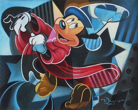 Magic Mickey by Tim Rogerson Tim Rogerson, Scooby Doo Pictures, Disney Fine Art, Commissioned Artwork, Cute Disney Wallpaper, Disney Marvel, Cute Disney, Fine Art Gallery, Disney Wallpaper