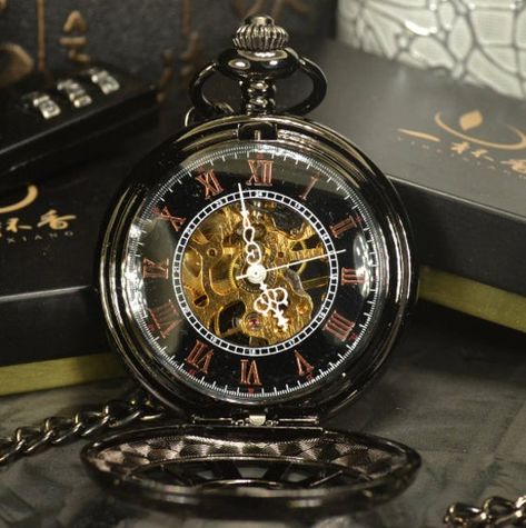 Black Steampunk Mechanical Pocket Watch Men Antique Vintage Watches Trending Now Free Shipping #Vintage #Old #Trending #Antique #FreeShipping #Gift #MensWatches #PocketWatch #Mechanical #Birthday Danganronpa Ocs, Wolf 359, Steampunk Skeleton, Black Steampunk, Steampunk Pocket Watch, Clock Gears, Hourglasses, Mechanical Pocket Watch, Style Steampunk