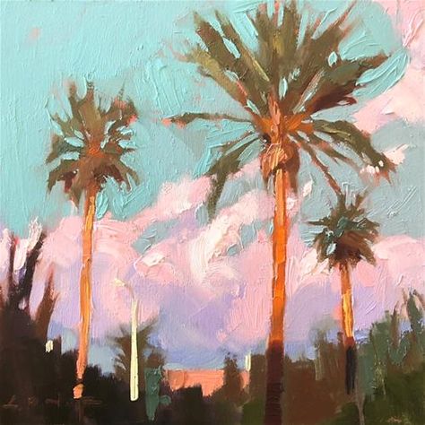 Christopher Long Gallery of Original Fine Art Palm Tree Paintings, Palm Tree Painting, Chris Long, Arizona Art, Tropical Painting, Hawaii Art, Palm Trees Painting, Palm Tree Art, Pastel Artwork