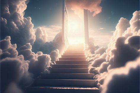 Heaven Gacha Background, Heaven Background Landscape, Open Heaven Background, Gacha Heaven Background, Heaven Gates, Gate To Heaven, Heaven Landscape, Stairs Background, Heaven Aesthetic