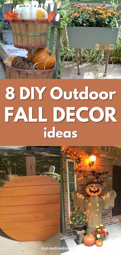 Autumn Leaves Diy, All Season Porch, Outdoor Fall Decorations, Outdoor Furniture Makeover, Easy Diy Fall Decor, Diy Fall Decor Ideas, Outdoor Fall Decor Ideas, Cozy Diy, Porch Wood