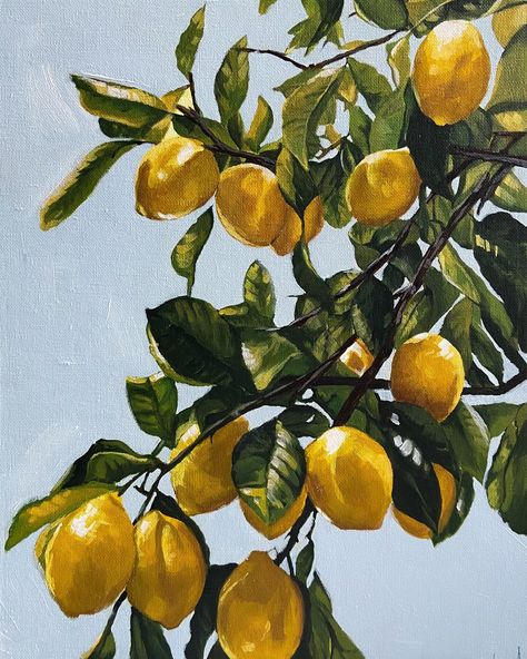 The latest and most recent lemon painting I did, is now Available through my Etsy shop. I tend to paint things like fruit and stuff as the weather gets cooler - more colorful kitchen still life art will follow soon enough … Measuring 12x16inch (30cmx40cm), I have astutely called it ‘Lemon Tree’, though any other suggestions towards the title are always welcomed ☺️ #lemon #lemonpainting #kitchendecorideas #kitchenart #lemontree #acrylicpainting #etsyshop #originalart #giftideasforher #lemon... Colorful Still Life, Vegetable Painting, Lemon Painting, Colorful Kitchen, Tree Artwork, Country Kitchen Decor, Lemon Tree, Painting Still Life, Impressionist Art