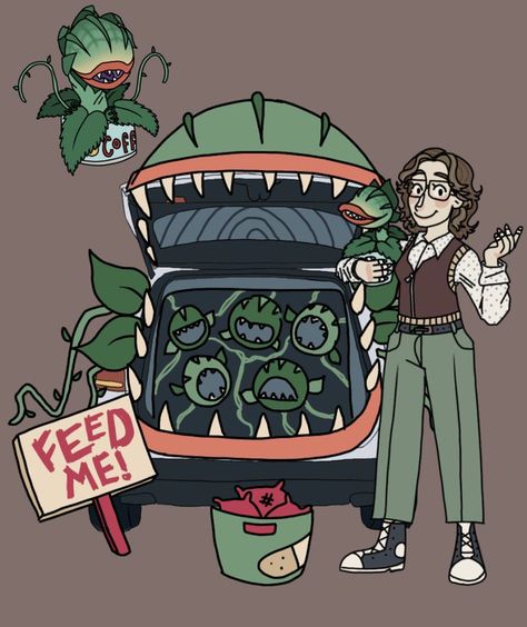 Little Shop Of Horrors Trunk Or Treat, Little Shop Of Horrors Tattoo, Seymour Little Shop Of Horrors, Little Shop Of Horrors Fanart, Seymour Krelborn, Lil Shop Of Horrors, Little Shop Of Horrors Costume, Feed Me Seymour, Rick Moranis