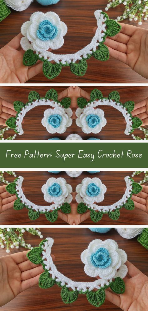 Free pattern for super easy crochet roses. Perfect for beginners. Add elegance to your projects! Download now. Free Crochet Rose Pattern, Crochet Zig Zag, Crochet Rose Pattern, Bobble Crochet, Octopus Crochet Pattern, Super Easy Crochet, Crochet Flowers Easy, Easy Crochet Animals, Graph Crochet