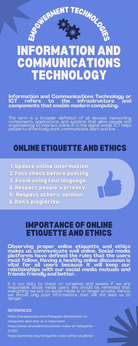 Learn about Information and Communication Technologies (ICT), and online etiquette and its importance. Online Etiquette, Information And Communication Technology, Foul Language, Communication Technology, Respect People, Respect Others, Fact Checking, Information And Communications Technology, Mobile Legends