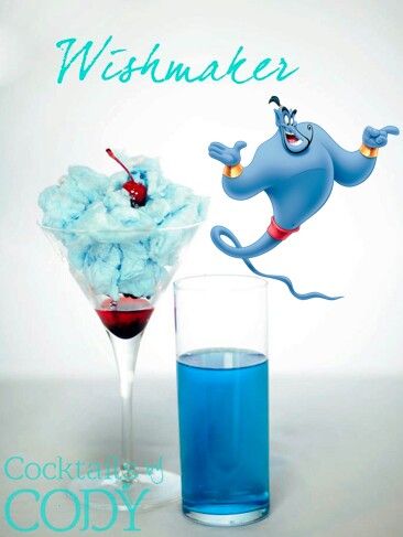 Wishmaker (Image by Codys.Cocktails @Facebook) #Aladdin Disney Themed Drinks Alcoholic Beverages, Disney Drinks Alcohol, Aladdin Cocktail, Disney Themed Cocktails, Disney Shots, Movie Themed Cocktails, Disney Themed Drinks, Disney Alcoholic Drinks, Movie Cocktails