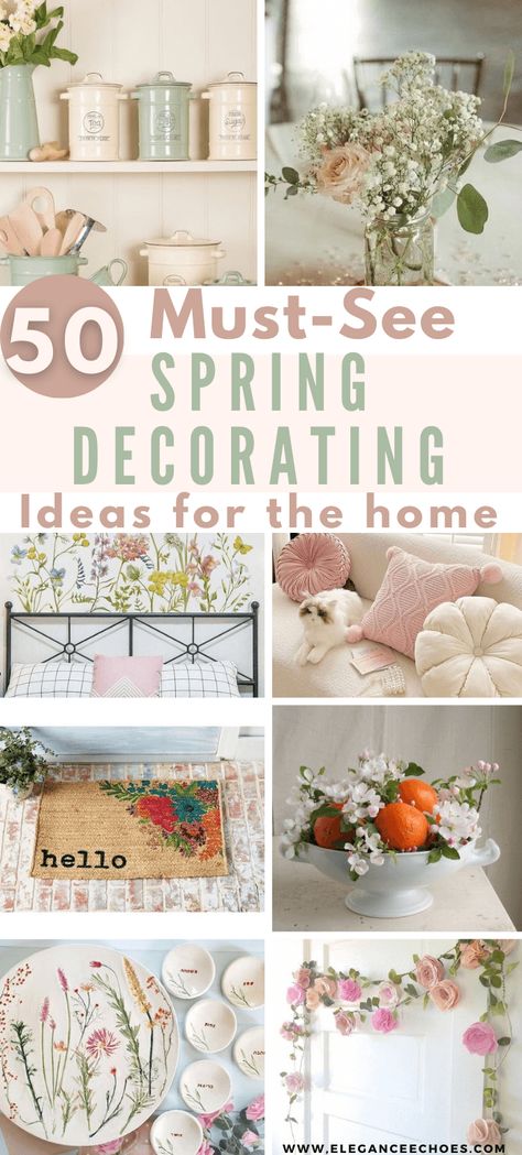 Spring Makeover: 50 Trendy and Affordable Spring Decor Ideas for 2024 - Elegance Echoes Spring Mantle Decorating Ideas, Spring Decorating Ideas For The Home, Spring House Decorations, Little Apartment Ideas, Spring Decorations For The Home, Buffet Decorating Ideas, Eco Friendly Ideas, Living Room Buffet, Spring Home Decor Ideas