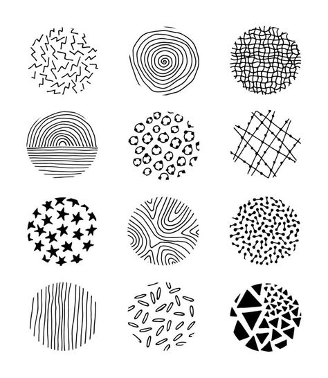 Set round hand drawn icons, lines, zigzags, dots. Vector silhouette of lines and geometric shapes, elements for design. Female Hip Hop Artists, Elements For Design, Drawn Icons, International Coffee, Hand Drawn Icons, Vector Silhouette, Organic Lines, 3d Shapes, Hip Hop Artists