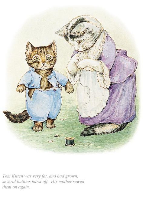 Whimsical Nursery Art, Beatrix Potter Illustrations, Tom Kitten, Beatrice Potter, Lovely Illustrations, Peter Rabbit And Friends, Kitten Drawing, Whimsical Nursery, Benjamin Bunny