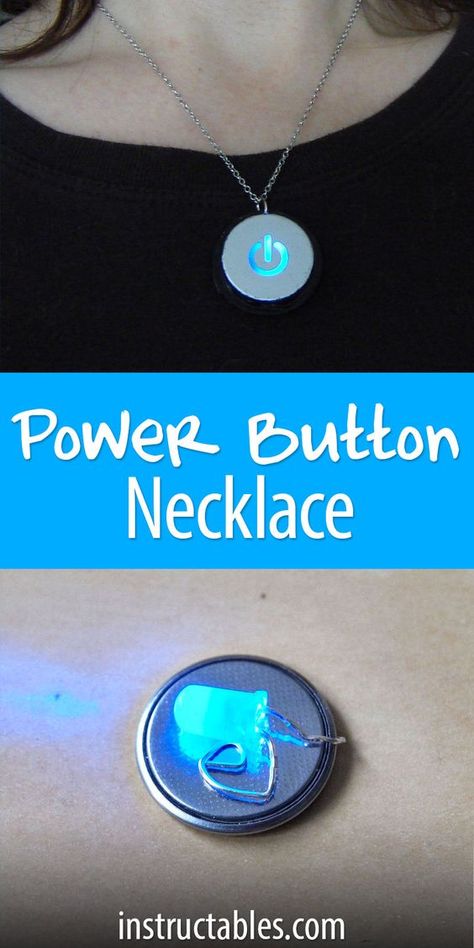 Diy Geek, Geek Diy, Necklaces Diy, Geeky Craft, Nerd Crafts, Led Projects, Tech Jewelry, Geek Crafts, Button Necklace