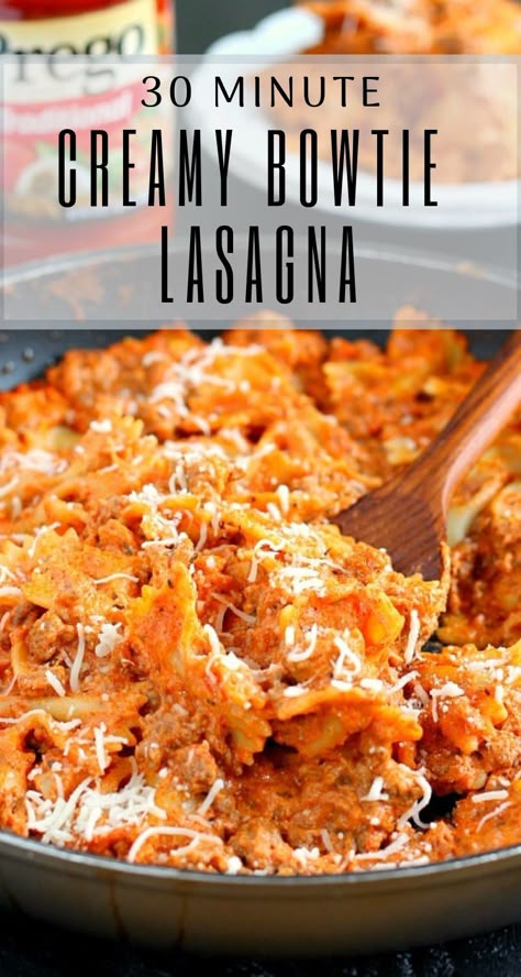 Bowtie Lasagna, Bow Tie Pasta Recipe, Skillet Lasagna Recipe, Beef Pasta Recipes, Skillet Lasagna, Pasta Alfredo, Classic Lasagna, Lasagna Soup, Bowtie Pasta