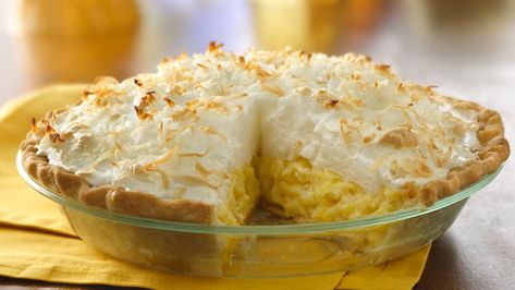 Pineapple Cream Pie Recipe, Pineapple Cream Pie, Snickers Torte, Pineapple Pie, Coconut Cream Pie Recipes, Fruit Cream, Baked Pie Crust, Coconut Pie, Banoffee Pie