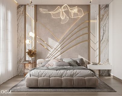 Bed Header Design, Headboard Bedroom Ideas, Royal Bedroom Design, Bed Back Design, Unique Bedroom Design, Luxe Bedroom, Luxury Room Bedroom, Bedroom Interior Design Luxury, Modern Bedroom Interior