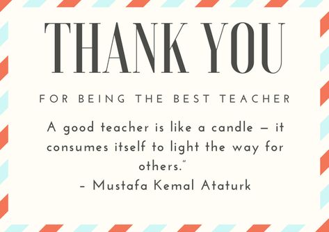 Thank Teacher Quotes Words, Thank You My Teacher, Favourite Teacher Quote, Thank You Teacher Quotes, Teacher Appreciation Quotes Inspiration, Thank You Sayings, Happy Teachers Day Message, Teacher Appreciation Notes, Teachers Day Message