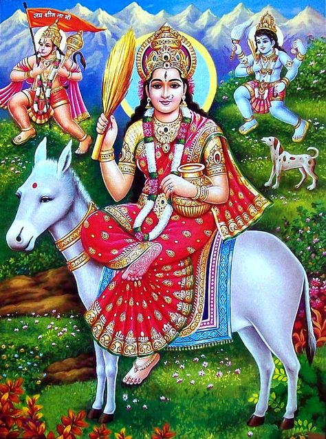 Sheetla Mata, Maa Kali Images, Devi Images Hd, Shakti Goddess, Durga Images, Hanuman Pics, Hindu Dharma, Indian Goddess, Kali Goddess