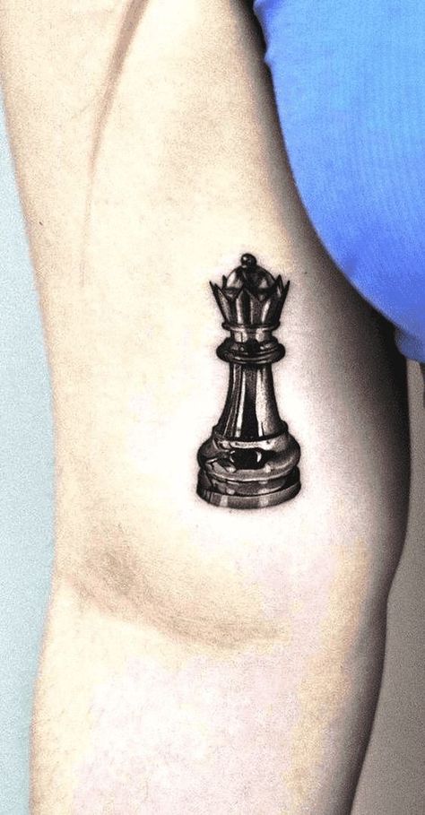 Queen Chess Piece Tattoo. Chess Tattoo Ideas, Chess Tattoo Design, Queen Chess Piece Tattoo, Bishop Tattoo, Reflection Tattoo, Chess Piece Tattoo, Chess Tattoo, Knitting Tattoo, Peace Tattoos