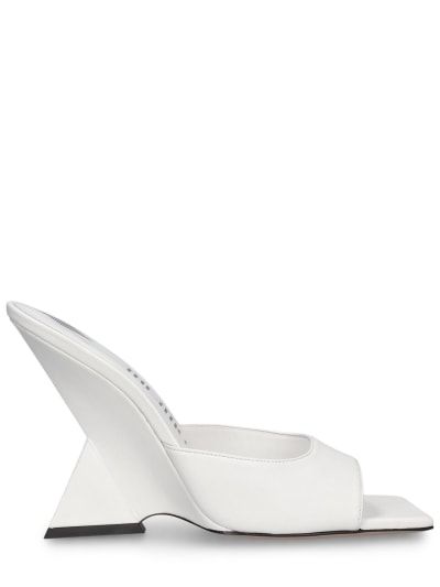 105mm cheope leather mules - The Attico - Women | Luisaviaroma The Attico, Leather Mules, Leather Upper, Slip On, Heels, Leather, White